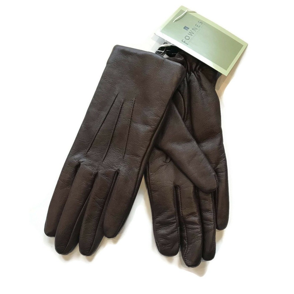 FOWNES  brown Leather Dress driving Gloves size 6 1/2‎